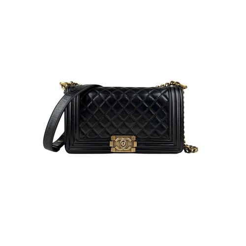 Chanel black quilted leather - chanel,