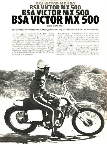 1972 bsa victor mx500 - bsa,