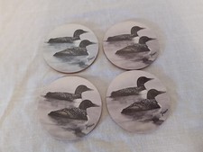 Coaster Set Pair of Loons Bird