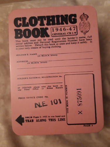 Ration book theme tin with - ration,