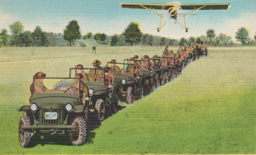Postcard army jeeps - us,