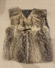 Vintage Raccoon Fur Gillet With Knitted Wool Back From Zipper, Amsterdam