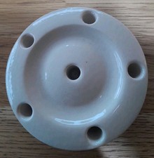 Vintage Cream Ceramic Flower Arrangement Frog