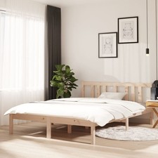 Brown Solid Pinewood Bed Frame