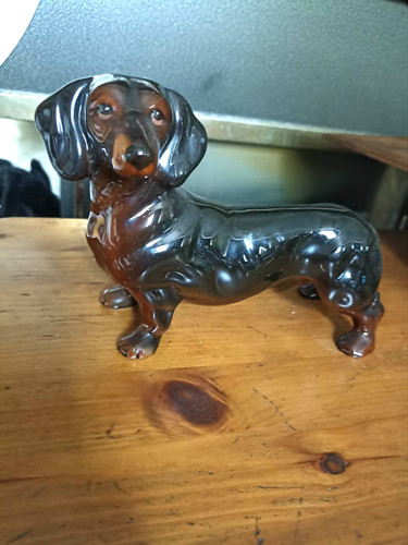 Vintage ceramic dachshund dog - ceramic,