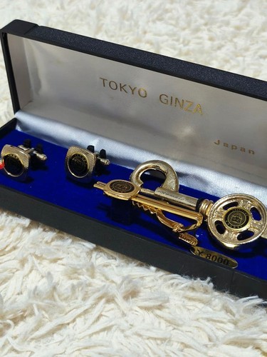 Jaguar cufflinks tie clip - cufflinks,