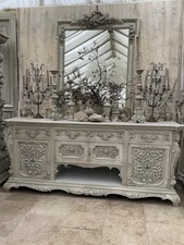 Painted Large Victorian Antique  Carved   Sideboard