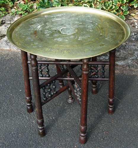 Antique brass tray turned - antique,