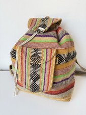 Pinzon Mexican blanket backpack drawstring boho hemp festival hippy bag