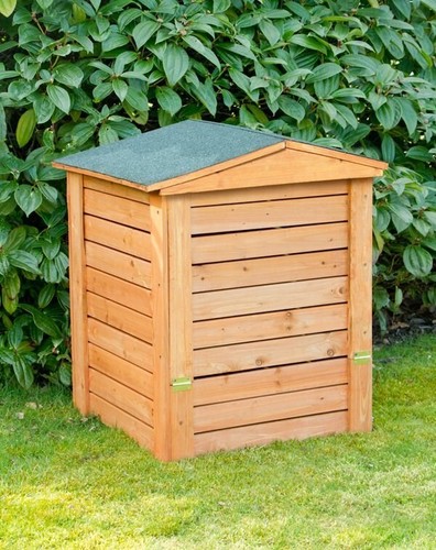 Hinged lid wooden compost - wooden,