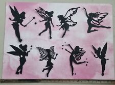 Craft Clearout, Die Cut Shapes, 8 Large Black Fairy/Fairies Silhouettes (Set 5)