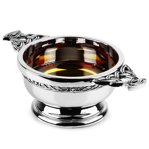 Chrome plated quaich - plated, bowl