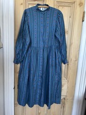Vintage Laura Ashley Long Sleeve Brushed Cotton Dress Cottagecore Victorian - 12