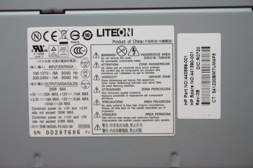 Compaq dx2250 250w power - 250w,