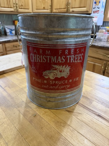 Galvanized christmas bucket - galvanized,
