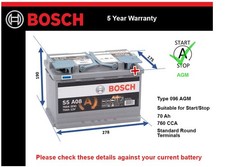 AGM Car Battery fits CHRYSLER CROSSFIRE PT CRUISER DELTA 3.2 2.0D 2.2D 2003 on