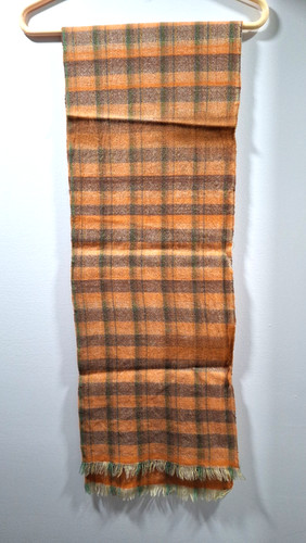 Orange brown green - green, scarf
