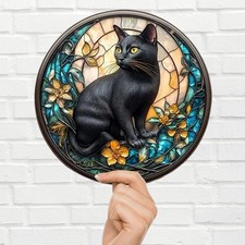Black Cat Suncatcher Stained