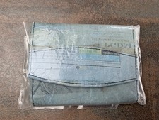 Fair Trade Recycled Plastic Bags Newspaper Print Purse 12cm