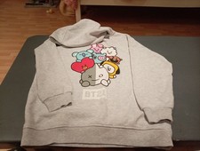 BT21 Grey Marl Hoody Jumper, Size S  Oversized Fit BTS Kpop Merch
