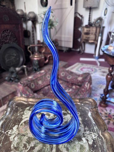 Large blue studio art glass - art,