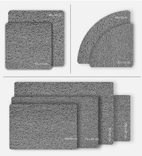 Grey Loofah Shower Mat Non