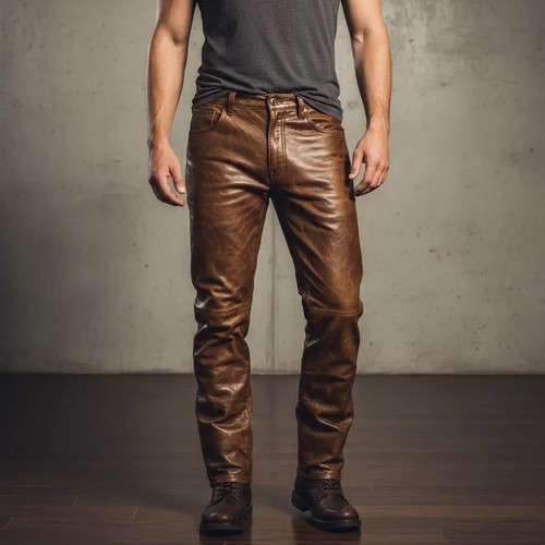 Men brown lambskin - men’s, leather