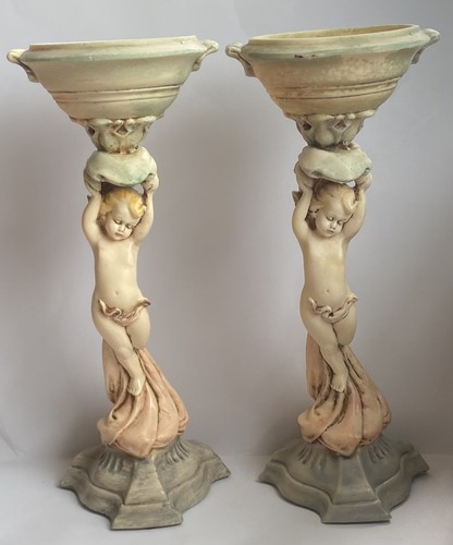 Rare signed capodimonte stands - rare,