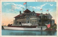 Toledo, Ohio Postcard Toledo Yacht Club with Yacht PM 1924 R9