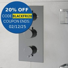 Thermostatic Round Control Concealed Shower Valve Triple Outlet Chrome Finish