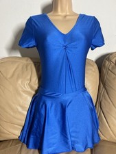 Starlite girls royal blue Nylon sleeves dance leotard & skirt 