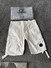 Brand New  💯 % CP COMPANY White Cargo Bermuda Shorts