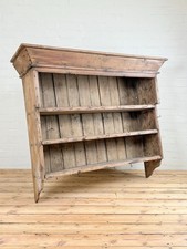 Antique 19C Victorian Pitch Pine Wall Cupboard / Dresser