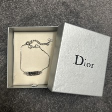 Christian Dior bracelet silver CD logo engraved plate