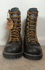 Black Georgia 8" Heritage Logger Boots MADE IN USA Size UK 8.5