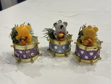 Vintage set x3 drum teddy bear