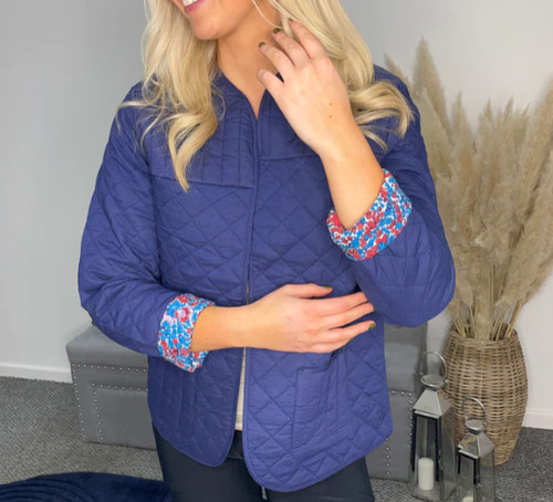 Joules navy aisling quilted - navy,