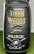 NIKE Tiger Woods BUICK  Staff Bag Rare COLLECTORS "TIGER SLAM" WHITE TW STITCH!