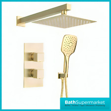  BRUSHED BRASS SQUARE DUAL