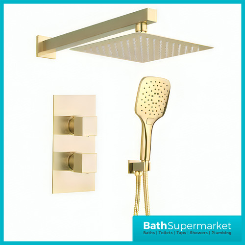 Brushed brass square - brass, dual