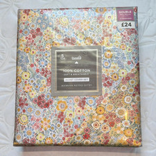 Dunelm Hannah Retro Ditsy Double Duvet Cover & Pillowcase Set - 100% Cotton