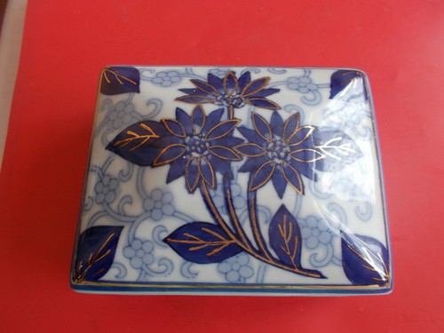 Trinket box blue white - , /