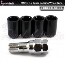 Black Tuner Locking Wheel Nuts