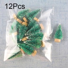 12X Small Christmas Tree Fake Pine Tree Mini Snow Frosted Tree Party Ornaments