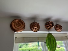 Antique copper Jelly Moulds x
