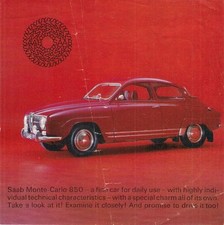 Saab 96 Monte Carlo 850 2-Stroke 1965-1966 UK Market Single Sheet Brochure FAIR