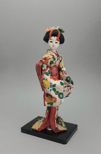 Vintage geisha figurine fabric - vintage,