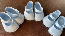 3 x pairs New vintage Blue  Cinderella dolls fixed strap shoes size 3
