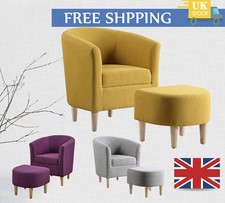 Padded Fabric Linen Armchair