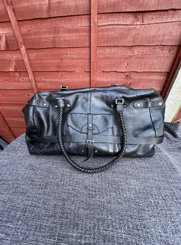 Mens black real - real, leather
